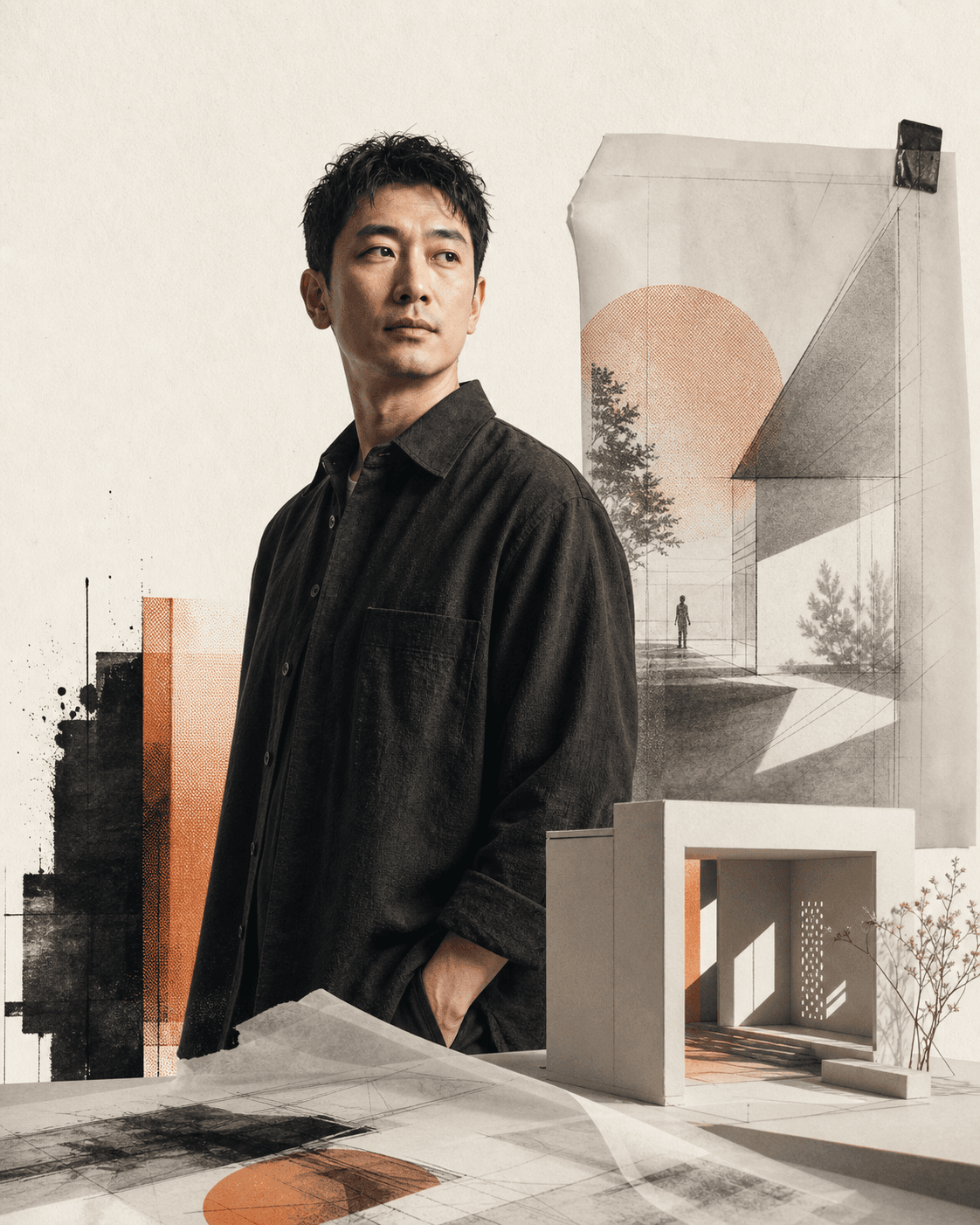 Original halftone portrait of Ren Ito, a UUTIFY AI Inspire Designer from Japan