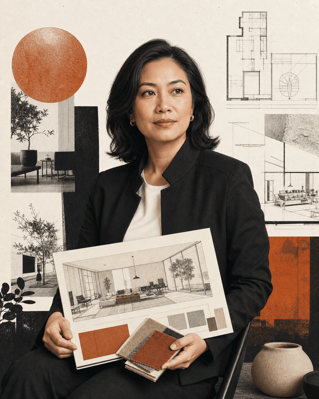 Original halftone portrait of Maya Tan, a UUTIFY AI Inspire Designer from Singapore